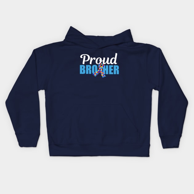 Proud Autism Brother Kids Hoodie by epiclovedesigns